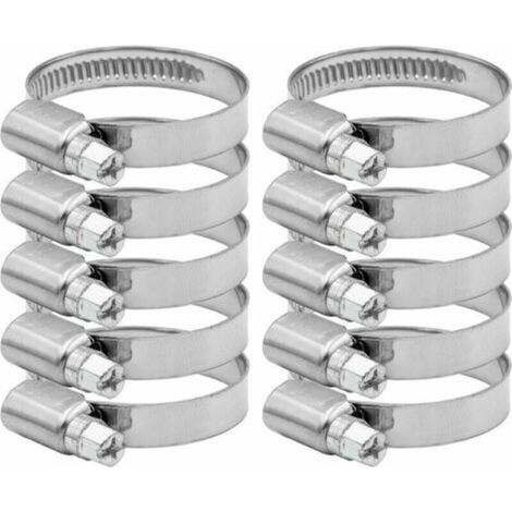 Verstellbare Schlauchschelle 27-51 mm Bereich aus Edelstahl 304 Sortiment Schlauchschellen Clips für Haushaltswasserschlauch, Gasschlauch, Kfz-Schlauch, Wasserhahn 10 Stück (12 mm) (1/4)