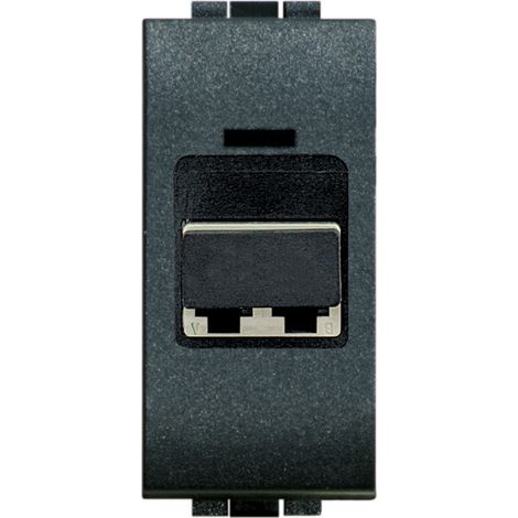 Connecteur d'accouplement pour fibre optique Livinglight Anthracite 1 module (L4268LC) (1/2)