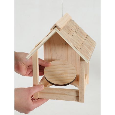 Mangeoire Cup Grizzli 3 en 1 , toit en bois, pour oiseaux - zolux
