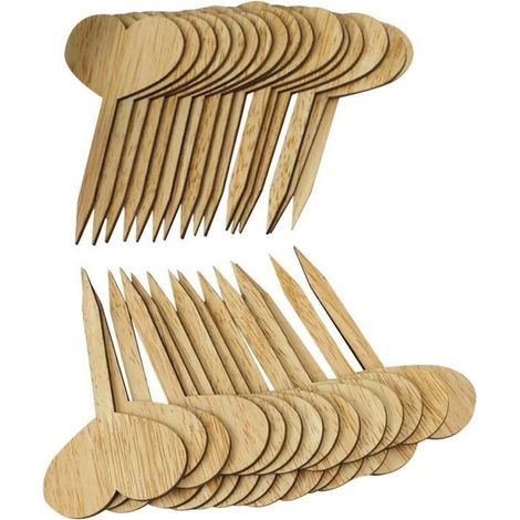 Lot de 30 étiquettes en bois pour plantes – Marqueurs de jardin en forme de cœur-papillon – Étiquettes de plantes pour graines [513] (1/4)