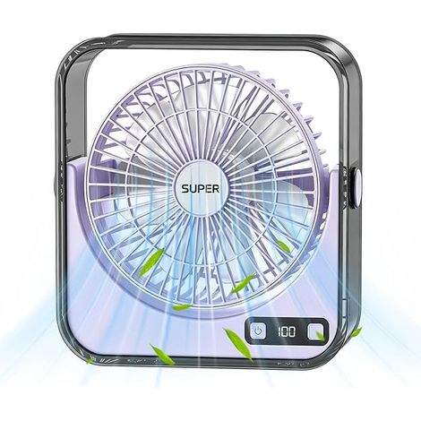 Générique Ventilateur de Bureau Rechargeable, faible bruit, longue durée Ventilateur Personnel pour Table, Bureau, Chambre, Salle de Bain, Comptoir, Gym, Voyage, Maison, Extérieur, Camping (1/5)