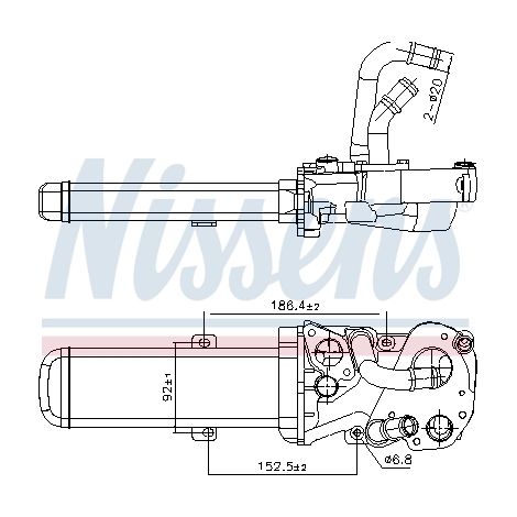 Radiateur, réaspiration des gaz d'échappement Nissens 989412 VW 03G131512P