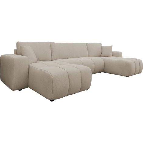 Sofá rinconero Comfivo Laurus II, Velo 623, Función de descanso, Almacenaje, 312x145x82cm, 0