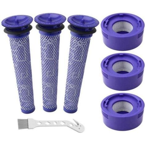 Zubehör für Dyson V7 V8 Staubsauger: 3 Bürsten vorne + 3 Bürsten hinten + weiße Bürste