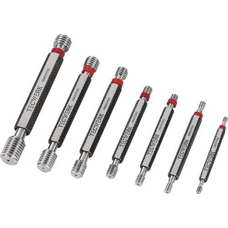 TECWERK Grenzgewindelehrdornsatz 6H je 1 St.M3,M4,M5,M6,M8,M10,M12 f.M TECWERK (1/3)