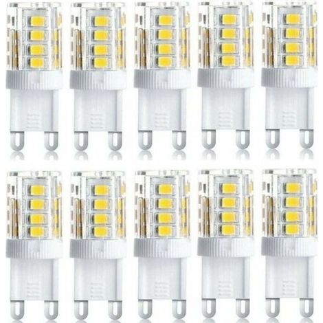 Lot de 10 Projecteur LED, lumière décorative LED, ampoule LED G9, 5 W blanc froid, ampoules LED à économie d\'énergie, ampoule halogène de rechange, AC 230 V non dimmable
