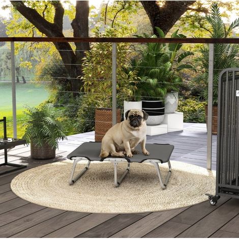 Cama plegable para perro 71 x 58 x 20 cm gris DESVIAE (1/5)