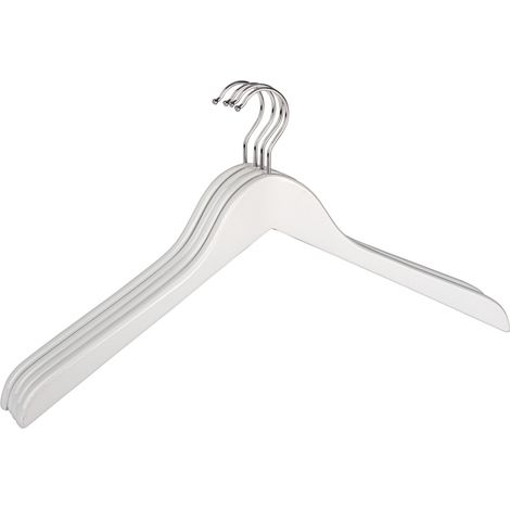 WENKO Formbügel Blanca 12er Set, Kleiderbügel, Weiß, Holz weiß (1/3)