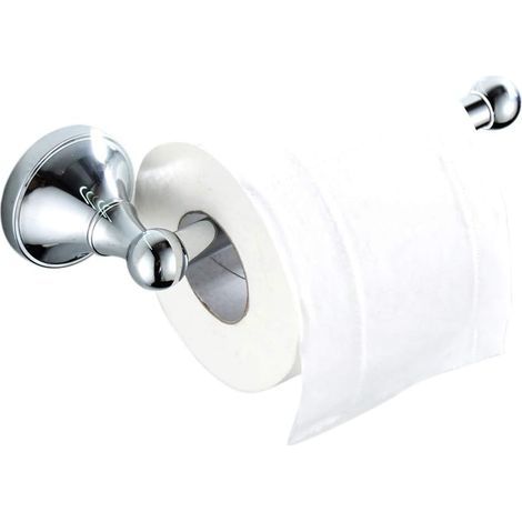 - Soporte para rollo de papel higiénico - Latón cromado - Montaje en pared resistente - Para baño y cocina - Cromo pulido - 20 x 7,2 x 5,6 cm (1/5)