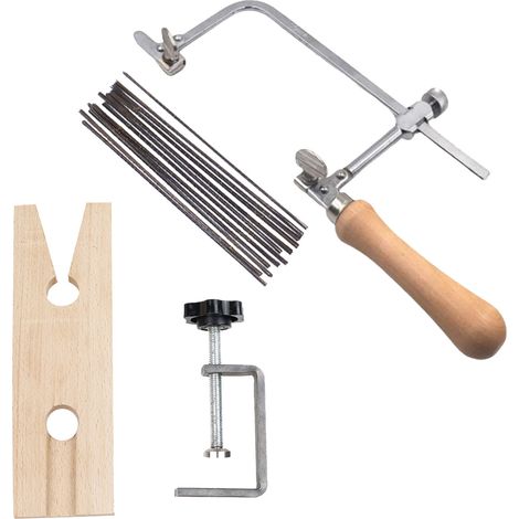 Un cadre de scie réglable pour bijoutiers, équipé de 144 lames de scie, un accessoire de fabrication de bijoux adapté aux travaux manuels. (1/5)