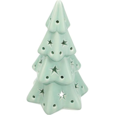 Keramik Weihnachtsbaum Deko Hohl Desktop Ornament Tischdeko – für festliche Weihnachtsstimmung zu Hause (1/5)