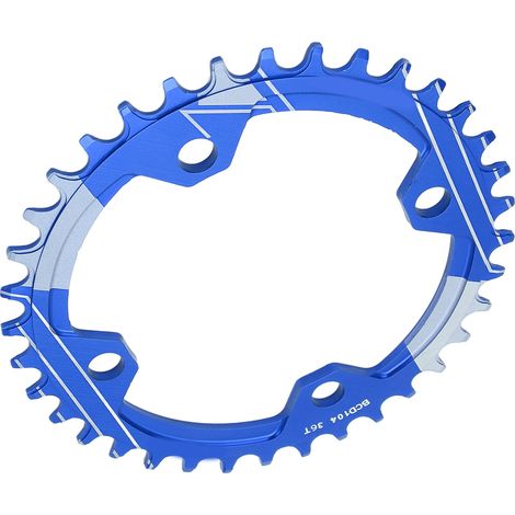 Plateau VTT 36 dents 104BCD Bleu Lébycle - Disque à denture alternée pour chaîne, durable et anti-usure (1/5)