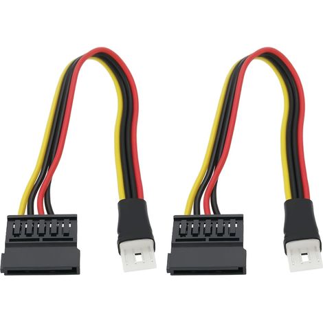 Pack of 2 Extension Cables, 4-Pin Male to 15-Pin Female SATA Floppy Disk Adapter Converter, Compatible with Floppy Disk Drives and SATA Power Supply, 22cm (1/5)
