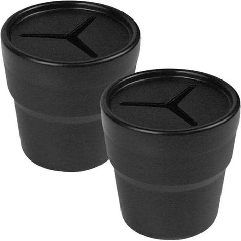 Cubo de basura para coche, mini cubo, accesorios para el interior (redondo 2, negro) (1/5)