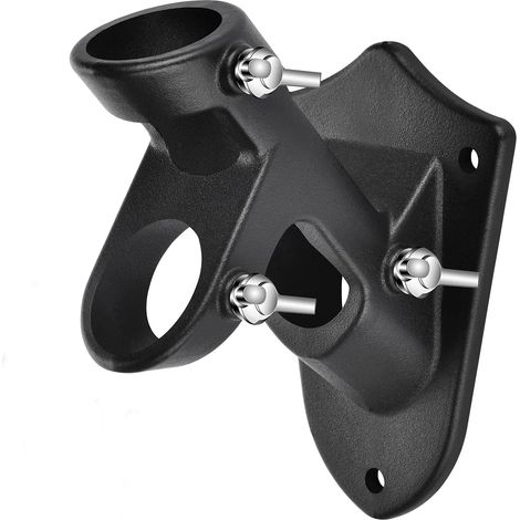 Sollbry Soporte para asta de bandera, de aleación de aluminio resistente, resistente y antioxidante (1 unidad, color negro) (1/3)