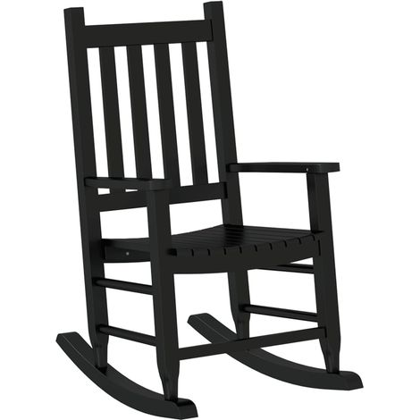 Chaise à bascule pour enfants 6-12 ans en bois de peuplier noir DEC028936 (1/5)