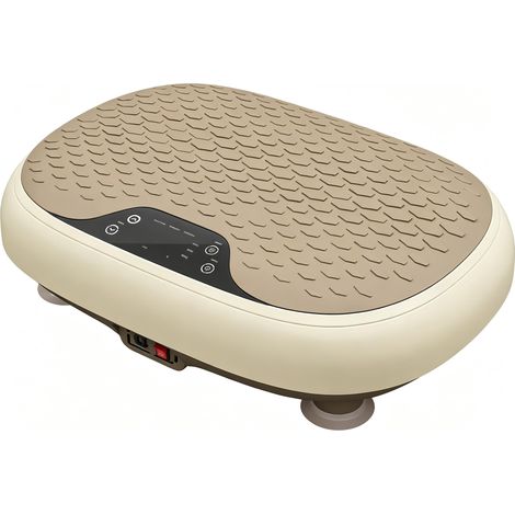 Plateforme Vibrante 150W 20 Vitesses avec Télécommande et Écran LED - Appareil Fitness Maison Compact Charge Max 100kg Beige (1/5)