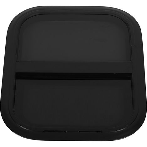 Fenêtre coulissante verticale à coins arrondis pour camping-car, en alliage d'aluminium noir résistant aux UV, avec moustiquaire amovible, pour une épaisseur de paroi de 33 à 38 mm (1,3 à 1,5 po). (1/5)
