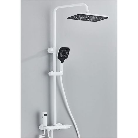 Ensemble de douche mitigeur thermostatique intelli Ensemble de douche numérique Piano noir, robinets de salle de bain en laiton intelligents, système de douche blanc à cascade chaude et froide ( Color (1/5)