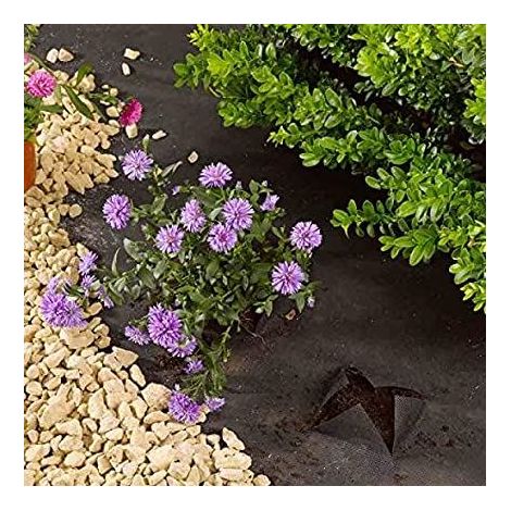 15m x 1m Black Anti Weed Control Fabric Mulch Membrane Ground Sheet Garden Protection Sheet Outdoor Coverage Driveway Landscaping Material Weed Barrier Waterproof Tearproof Cover Outdoor