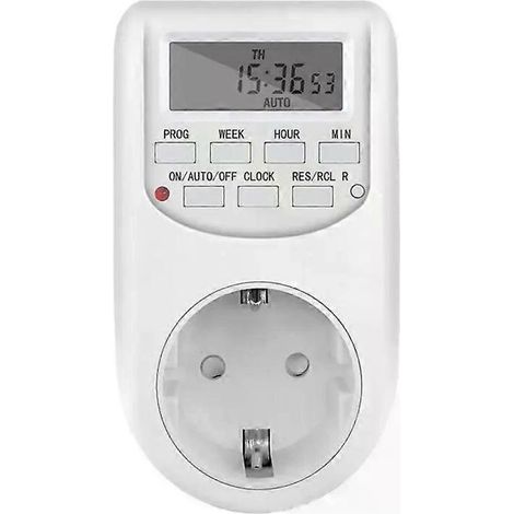 Online Store - Minuteur de cuisine numérique à économie d'énergie, avec minuterie hebdomadaire et horaire, prise européenne 220 V 50 Hz 10 A (AL-06G). (1/5)