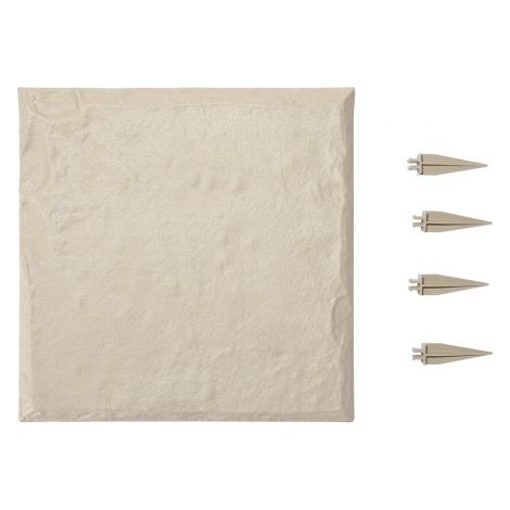 Trittsteine Garten, 8 Stk., 395x395 mm, dekorative Gehwegplatte mit Pfählen, Kunststoff-Wegepflaster, Steinplatte aus Kunststoffharz PC, Steinoptik für Rasen, Terrassenlandschaft, Beige (1/5)
