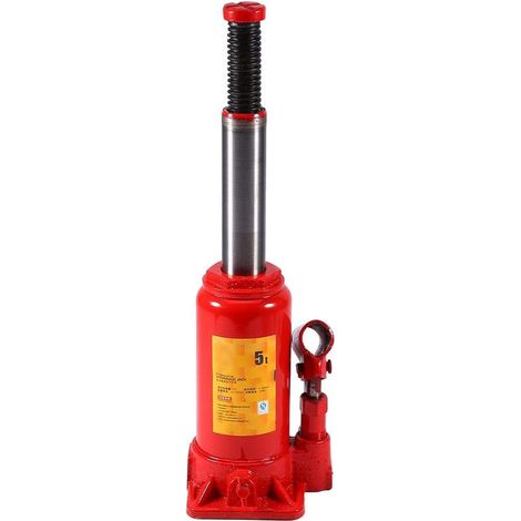 Cric Hydraulique Rouge de 5 Tonnes, Cric Epais de Plaque d'acier, Utilisé pour Le Cric de Levage de Caravane de Camion de Fourgon (1/5)