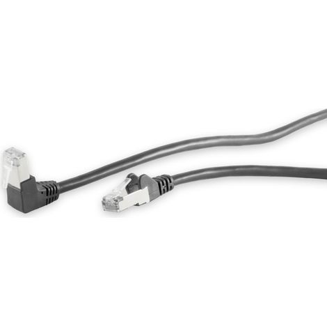 S-IMPULS CAT.6 Patchkabel, S/FTP, 90°-gerade, 0,25 m, schwarz