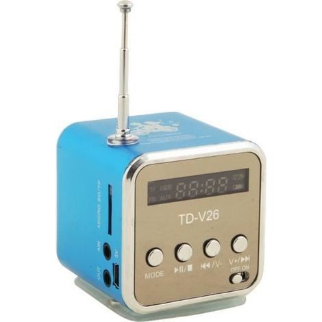 Tera® Mini Enceinte portable/ Haut-parleur numérique avec la fonction FM Radio slot de Carte SD / TF/ USB pour Smartphone, PC, MP... (1/4)