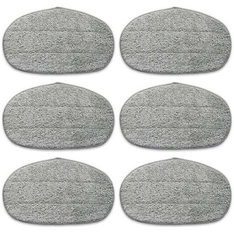 PA 6 Tampons Housse Vadrouille Microfibre Nettoyage Profond Pores Vapeur Velcro Gris (1/4)