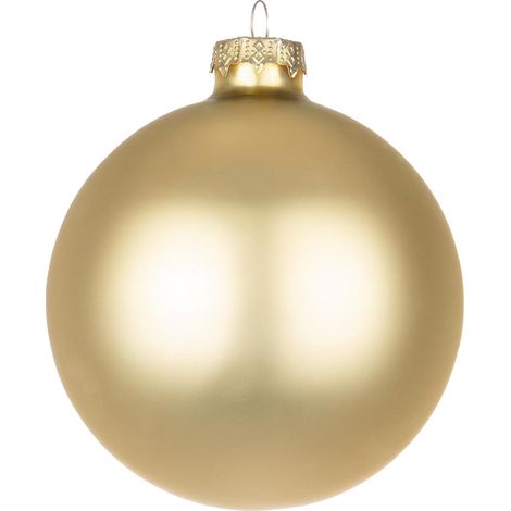 Palline in vetro "Oro Opaco" tinta unita per albero di Natale moderno -10 cm - 4 sfere (1/3)