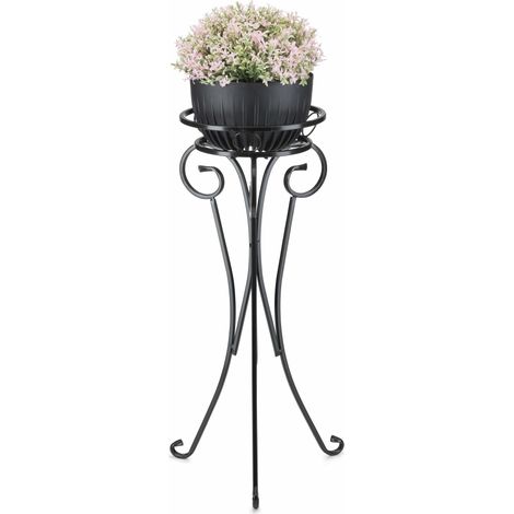 Metallener Blumenständer für einen Topf, schwarz (1/5)