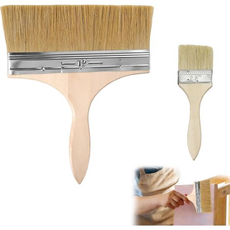 Pinceaux Plats en Nylon, lot avec Pinceau 12 Pouces et 2,5 Pouces, résistants Jusqu’à 120 °C, pour résine époxy, peintures, colles et revêtements industriels (1/5)