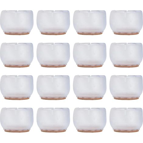 Couvre-Pieds De Chaise Rond en Silicone, 16 Pièces, Protège-Pieds De Meubles pour Meubles Muets, Protection des Sols en Bois (1/5)