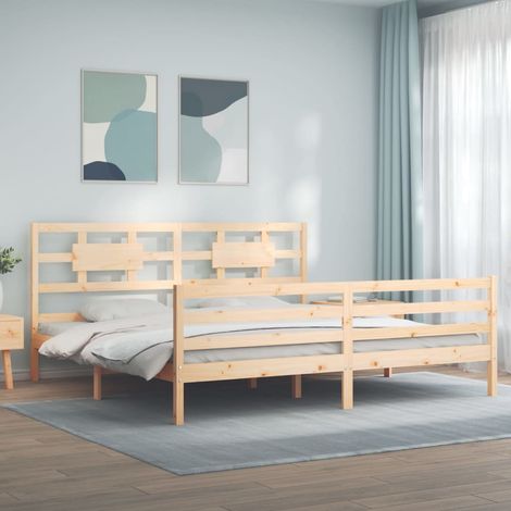 Massivholzbett mit Kopfteil 200x200 cm vidaXL (1/5)