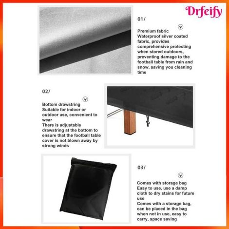 Housse de table de baby-foot - - 160x115x50 cm - Oxford 210D argenté - Imperméable anti-UV - Sangle réglable (1/4)