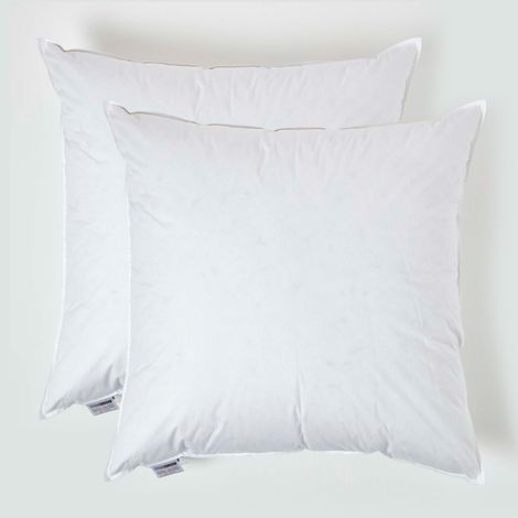 HOMESCAPES Lot de 2 Oreillers en Plumes de Canard, 65 x 65 cm (1/5)