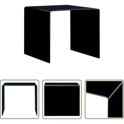 Table de chevet - Table basse Noir 50x50x45 cm Verre trempé (1/5)
