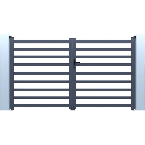 Cancello in alluminio traforato "Martin" - 300 x 180 cm - Grigio
