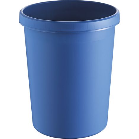 Corbeille à papier 45l H480xØ390mm avec rebord en relief, couleur bleu ciel