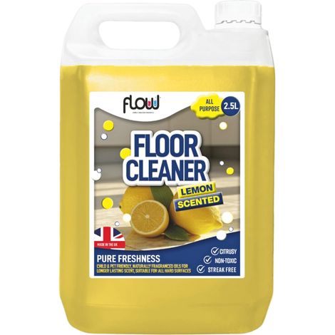Lemon Floor Cleaner 2.5L Concentrated Hard Floor Cleaner Liquid for Wood Laminate Tiles Fast Drying Multipurpose Cleaner