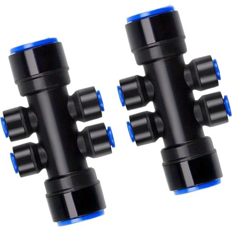 6-fach Tropfbewässerungsverteiler, 6,35 mm – Wasserdurchflussregulierung – Schnellkupplung – Wasserschlauch – Bewässerungszubehör für Haus und Garten (1/5)