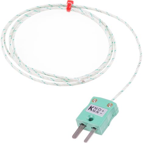 Thermocouple type K Ø 1/0.508mm, +350°C max à Fiche mâle miniature ( Prix pour 1 )