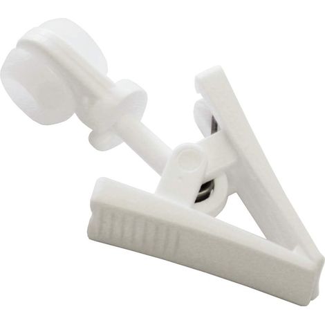 Anneaux avec Clip pour Les modèles de tringles à Rideaux GE et P2U, Paquet de 20, Plastique, Blanc (1/3)