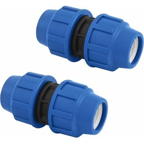25 mm x 25 mm MDPE/PP-Rohrverbinder – PE-Kompressions-Wasserrohradapter – PN16 für PE80- und PE100-Rohre – 2 Stück (1/4)