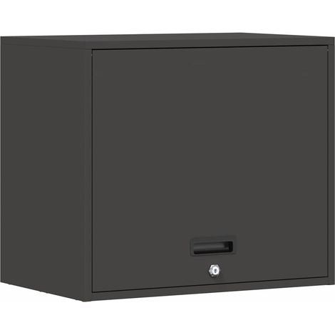 Wall Cabinet for Garage with Gas-lift Door Black vidaXL