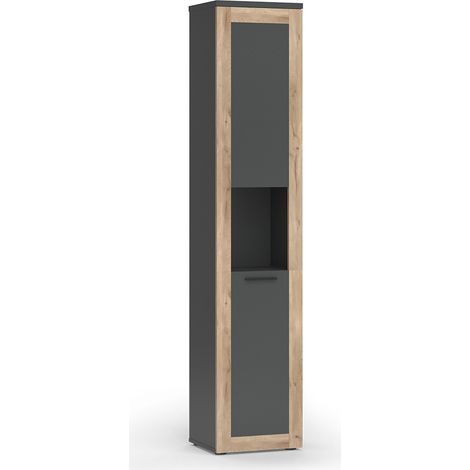 Mobiletto da bagno Niko, Antracite/quercia vichinga, 40 x 194.3 cm, Vicco (1/5)