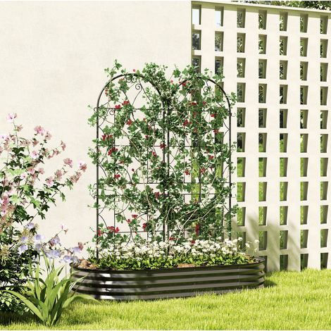 Graticcio in metallo per piante rampicanti, set da 2, 50 x 150 cm, nero DESVIAE (1/5)