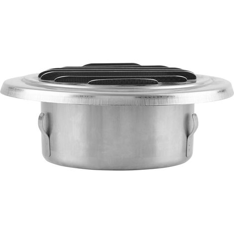 Grille d'aération murale ronde plate en acier inoxydable avec moustiquaire intégrée (1/5)