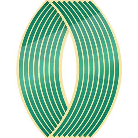 Pegatinas para ruedas, cinta reflectante para llantas, duraderas e impermeables, color verde. (1/2)